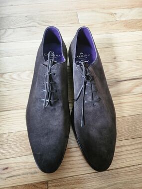 Carmina Brown Suede Wholecut Derby Shoes - Elegant Men's Dress Shoes.Sz 13 Nwb